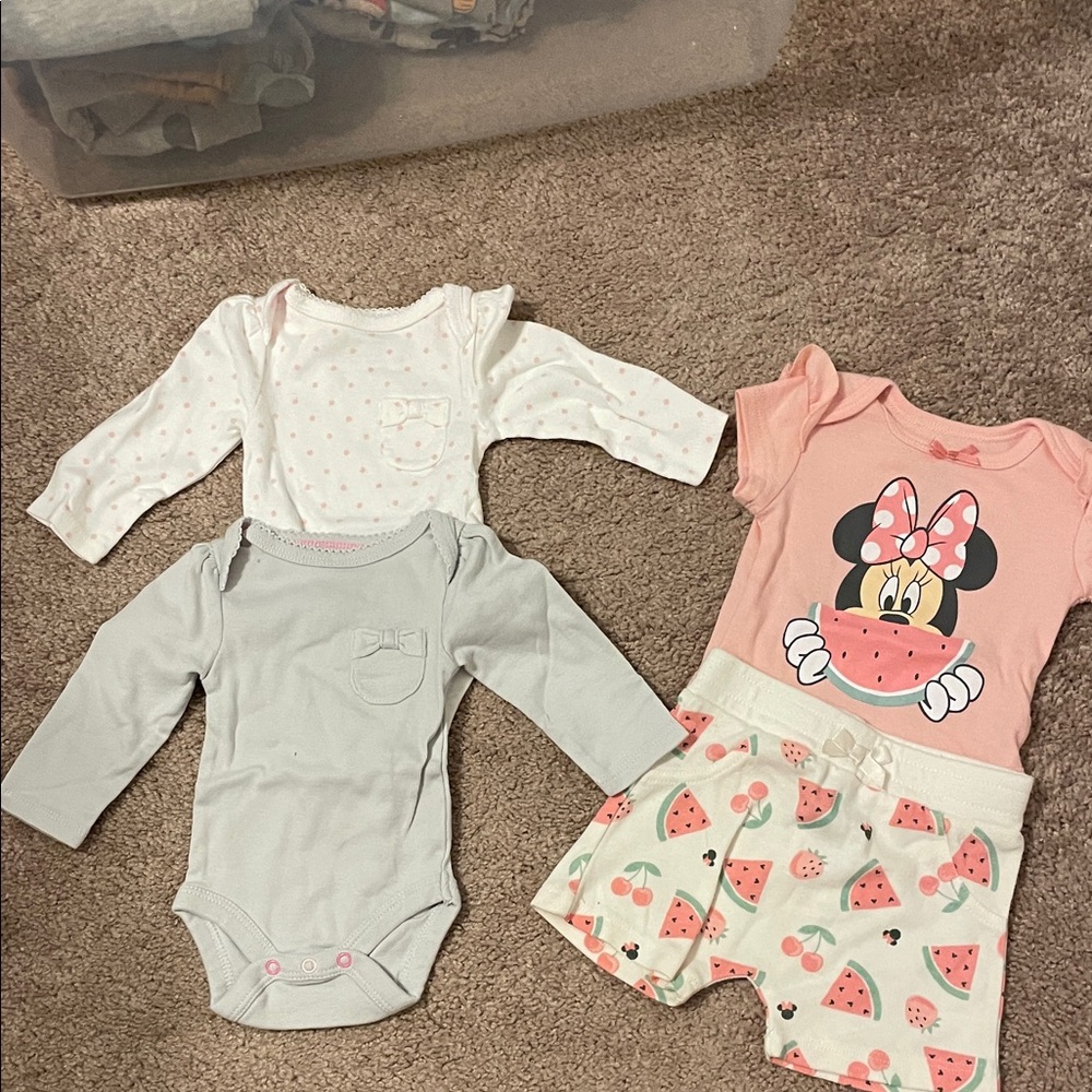 Disney Pink and White Minnie Mouse Baby Set